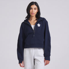 Scuba Oversized 1/2 Zip Hoodie - NAVY