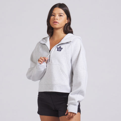 Scuba Oversized 1/2 Zip Hoodie - GREY