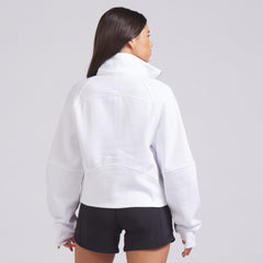 Scuba Oversized Funnel Neck 1/2 Zip - WHITE