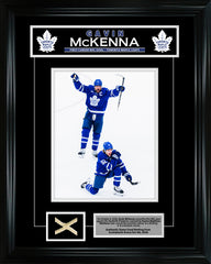 Gavin McKenna First Career NHL Goal Frame With Piece of The Net