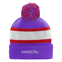 Youth Stripe Cuffed Pom Toque