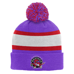 Youth Stripe Cuffed Pom Toque