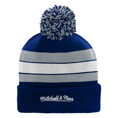 Youth Stripe Cuffed Pom Toque