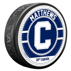 Auston Matthews Puck - Captain Jersey Stitch