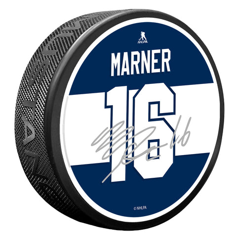 Toronto Maple Leafs Player Textured Puck with Replica Signature - M. Marner