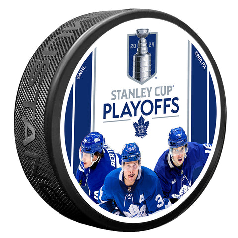 Maple Leafs 2024 Stanley Cup Playoffs Trio Puck - MATTHEWS, MARNER, BERTUZZI