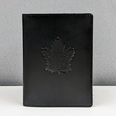 Leather Passport Holder - BLACK