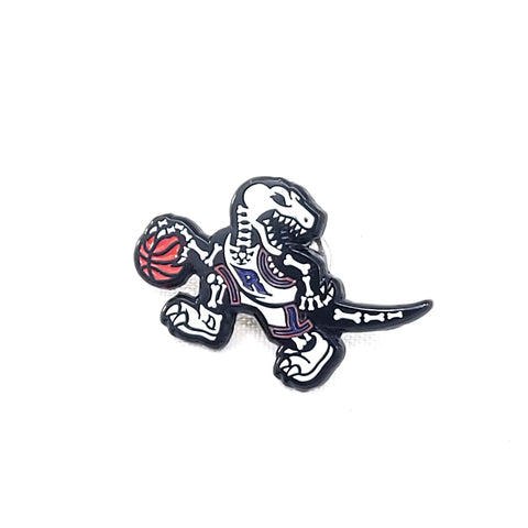 Glow in The Dark Dino Skeleton Logo Pin