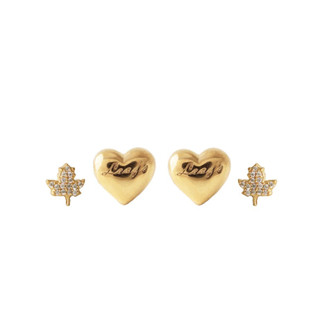I Love My Toronto Maple Leaf Earring Stud Pack - GOLD