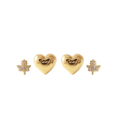 I Love My Toronto Maple Leaf Earring Stud Pack - GOLD