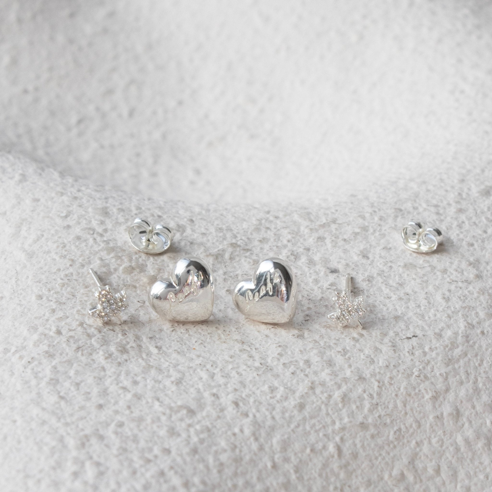 I Love My Toronto Maple Leaf Earring Stud Pack - SILVER