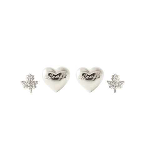 I Love My Toronto Maple Leaf Earring Stud Pack - SILVER