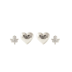 I Love My Toronto Maple Leaf Earring Stud Pack - SILVER