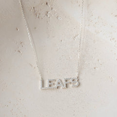 Maple Leaf Pave Necklace - SILVER