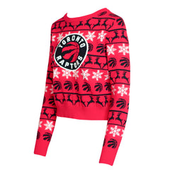 Raptors Ladies Cropped Ugly Christmas Sweater