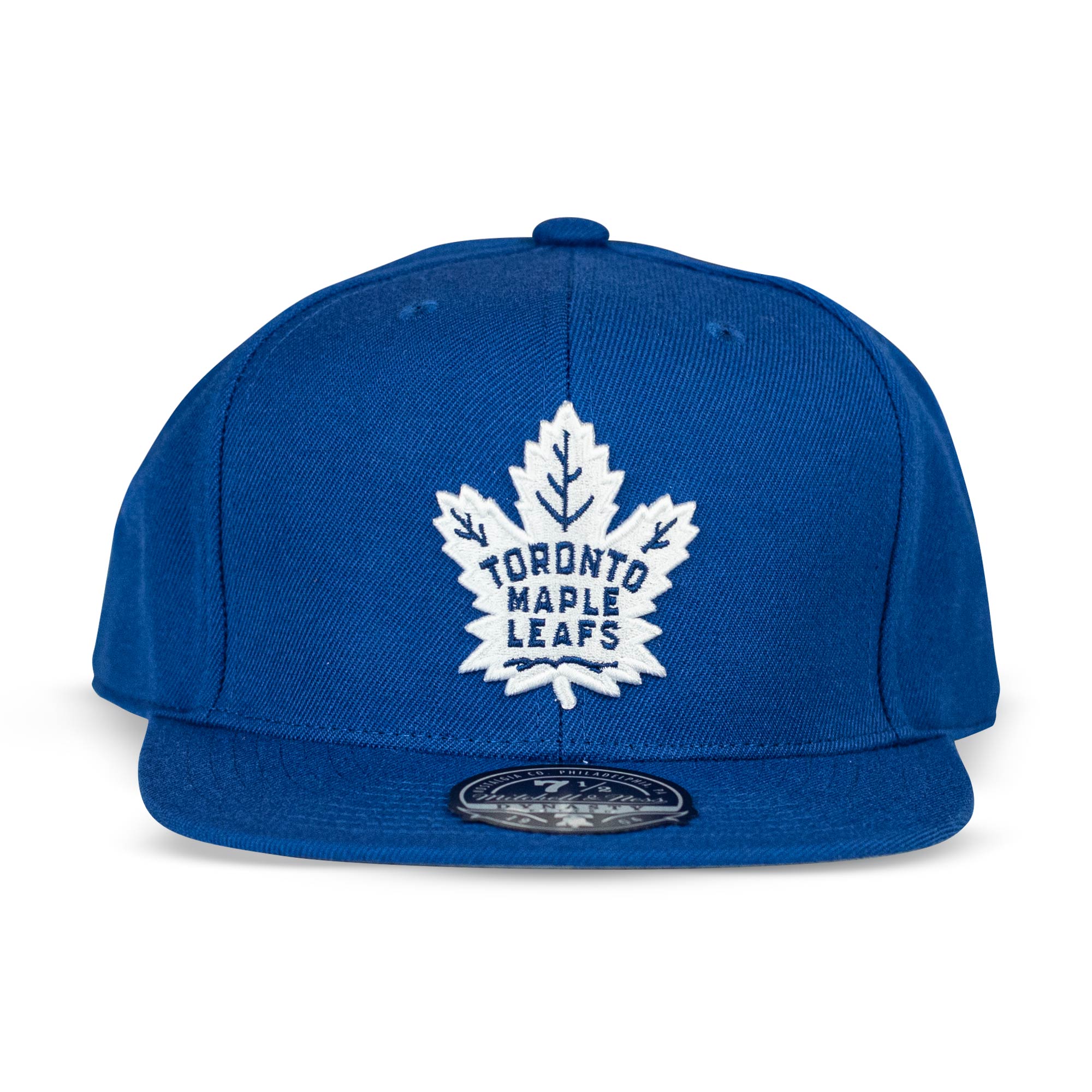 Maple Leafs Mitchell & Ness Men's Team Ground Fitted Hat - BLUE, 7 by Mitchell & Ness | RealSports