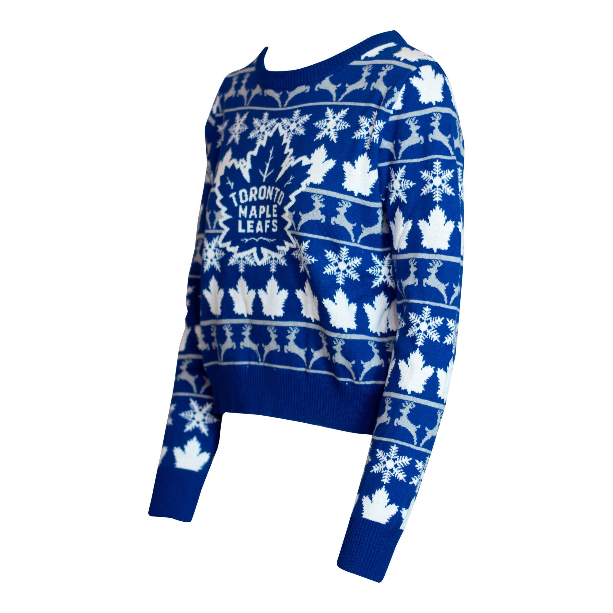 Maple Leafs Ladies Cropped Ugly Christmas Sweater