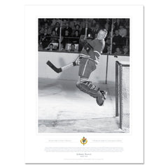 Toronto Maple Leafs Memorabilia - 1976 Johnny Bower Black & White Classic - 12" x 16" Print