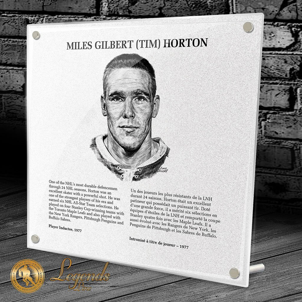 1977 Tim Horton - NHL Legends Plaque