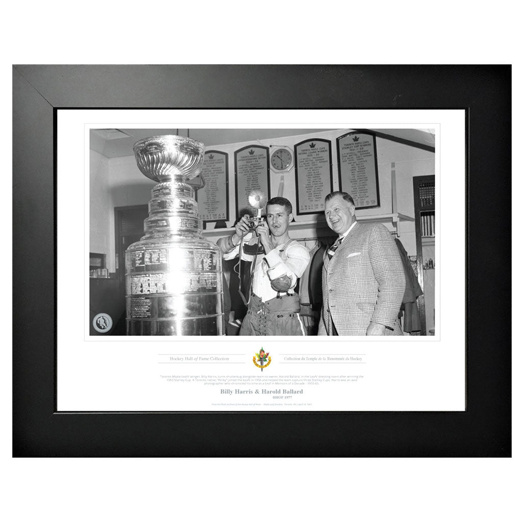 Toronto Maple Leafs Memorabilia - 1977 Billy Harris Black & White Classic - 12" x 16" Frame