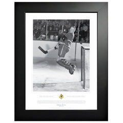 Toronto Maple Leafs Memorabilia - 1976 Johnny Bower Black & White Classic - 12" x 16" Frame