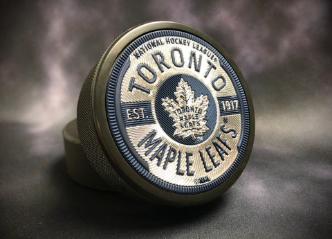 Maple Leafs Trimflexx Logo Year Puck