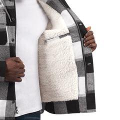 Raptors Starter Men's Big Joe Sherpa Lined Plaid Jacket