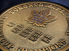 Toronto Maple Leafs Puck | Stanley Cup Years Gold Medallion