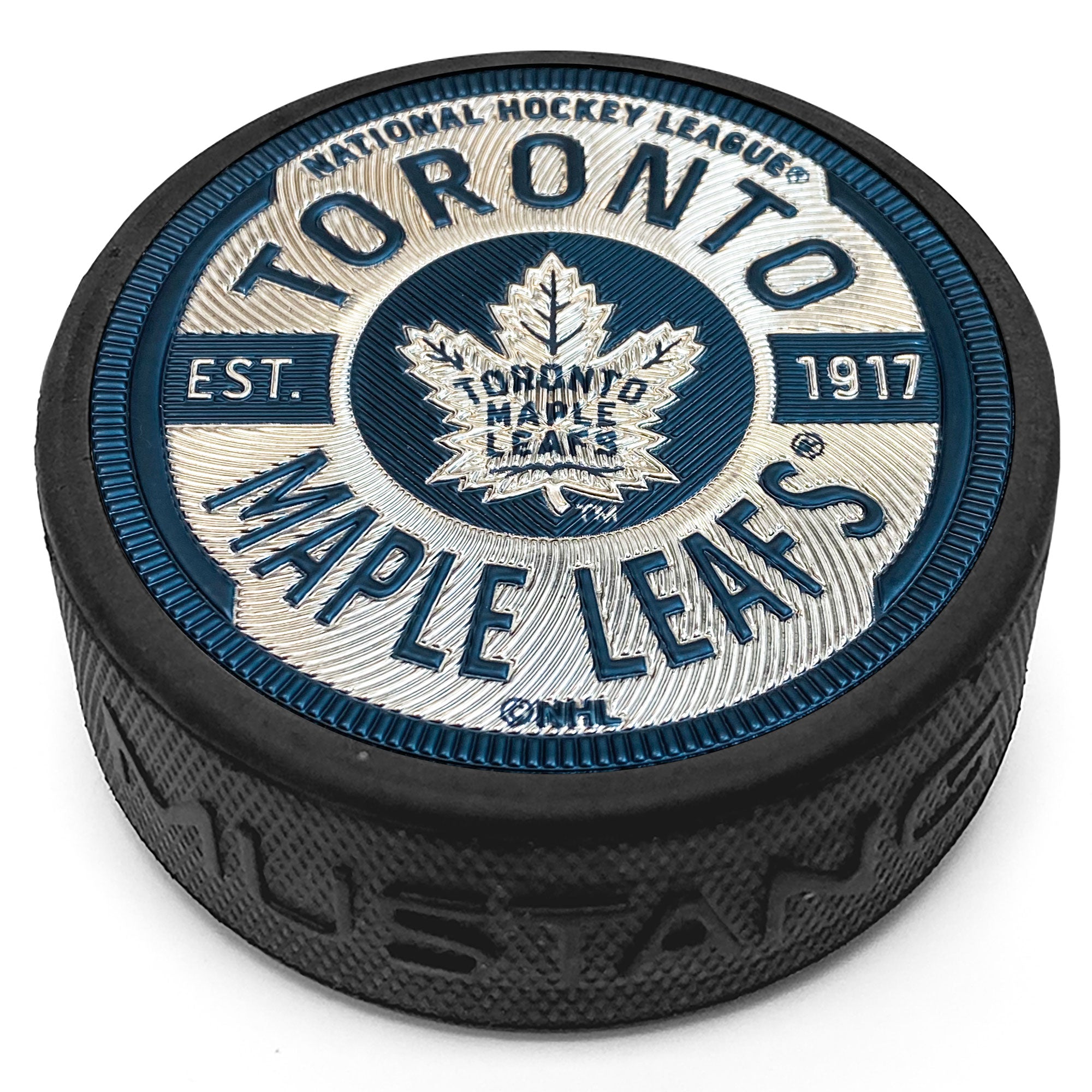 Maple Leafs Trimflexx Logo Year Puck