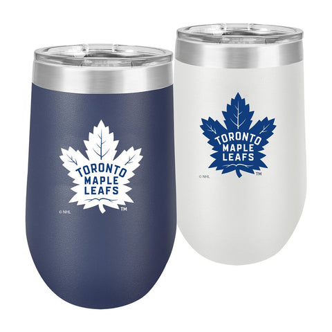 Toronto Maple Leafs 16oz 2pk Polar Stemless Wine H & A-Navy & White
