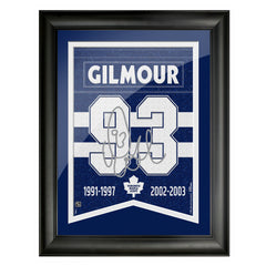 Toronto Maple Leafs Gilmour Framed Player Number with Replica Autograph