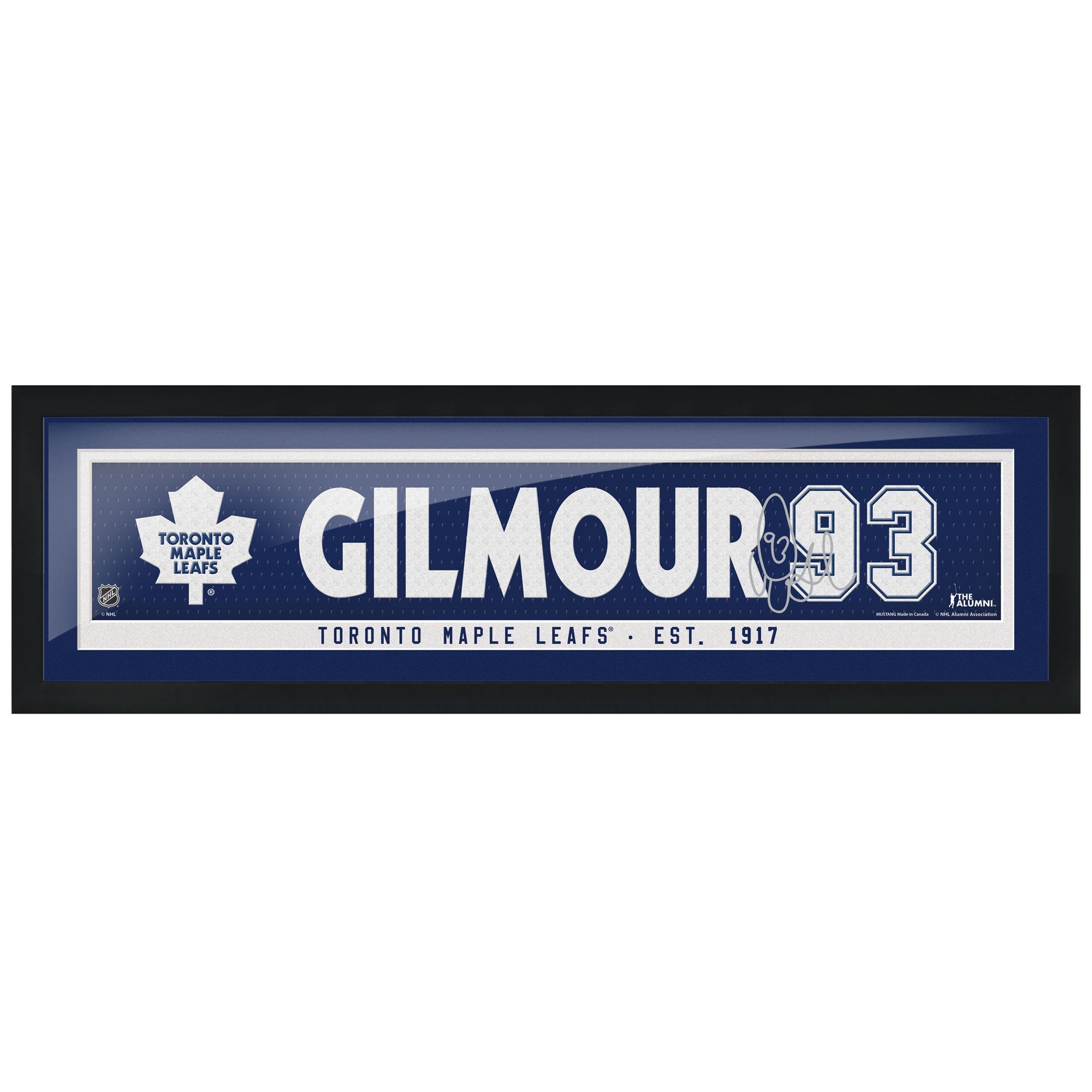 Toronto Maple Leafs Gilmour Alumni Framed Name Bar with Replica Autograph