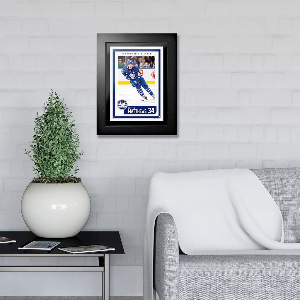 Toronto Maple Leafs Auston Matthews 12x16 Block Design - Home Jersey