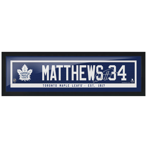 Toronto Maple Leafs Matthews Framed Player Name Bar with Replica Autograph