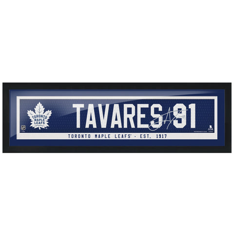 Toronto Maple Leafs Tavares Framed Player Name Bar with Replica Autograph
