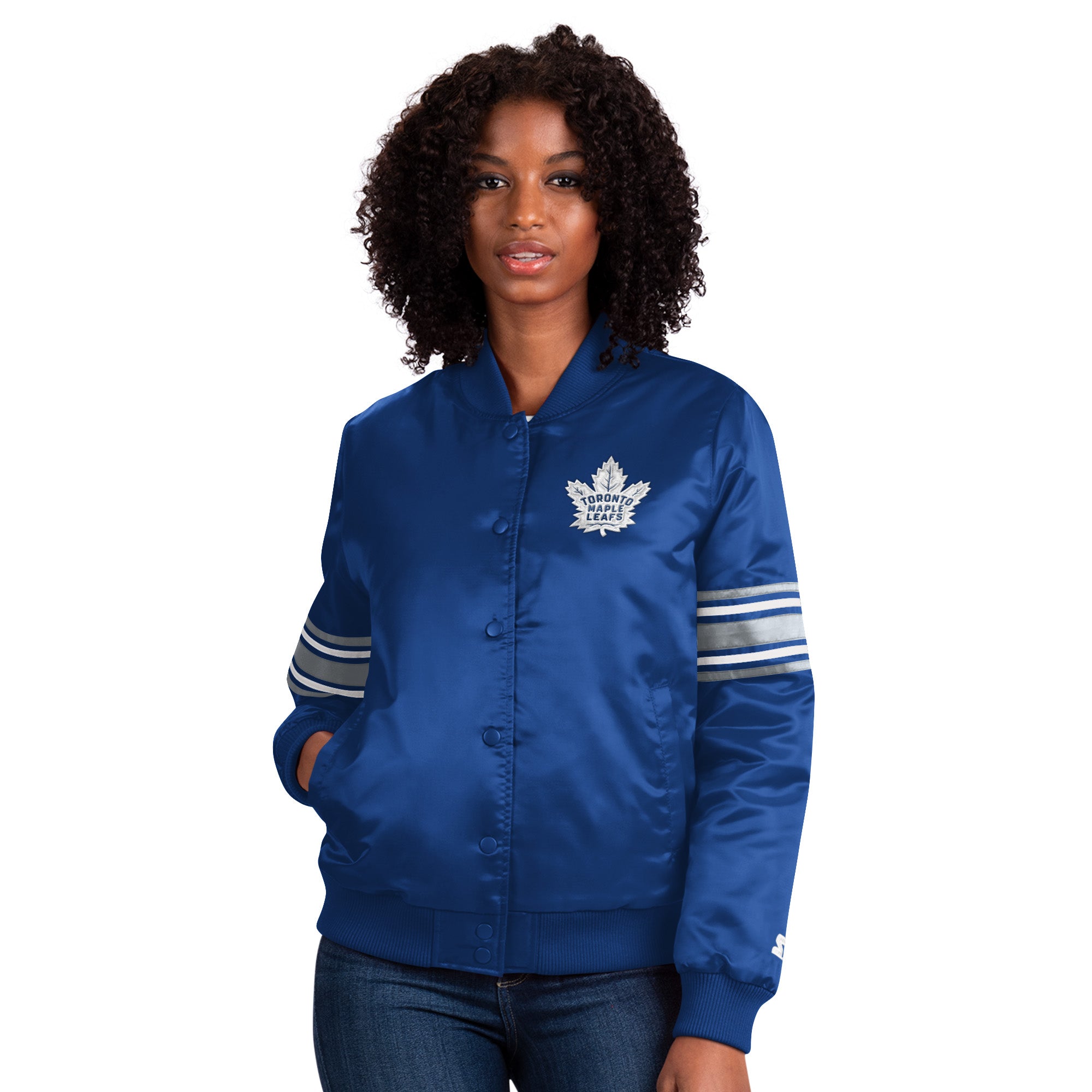 Maple Leafs Starter Women's Lineup Satin Jacket – shop.realsports