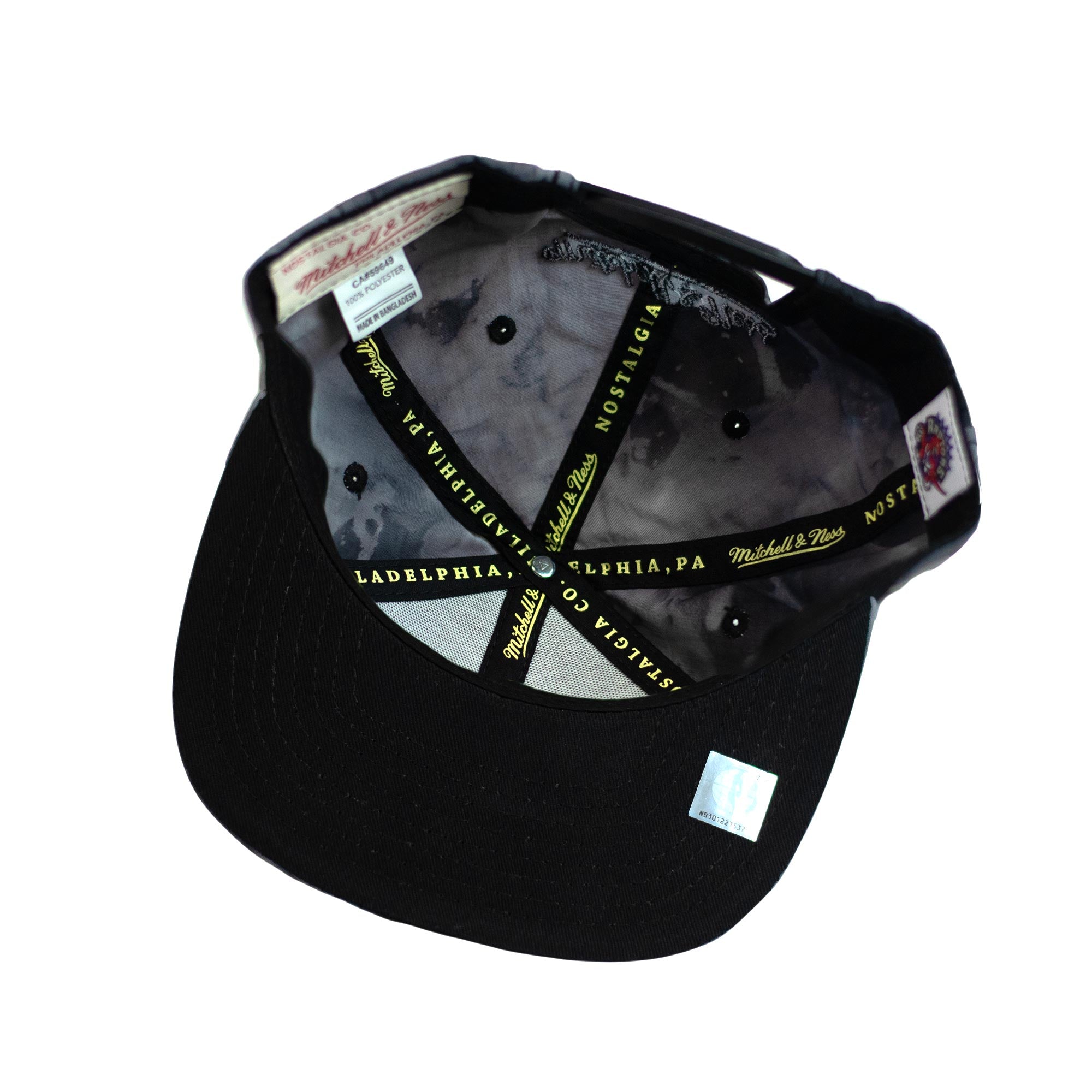 Toronto Raptors Mitchell & Ness Diamond Cut Snapback Hat - Black/White